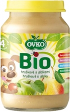 Dětská výživa - hruška,jablko Bio 190g OVKO